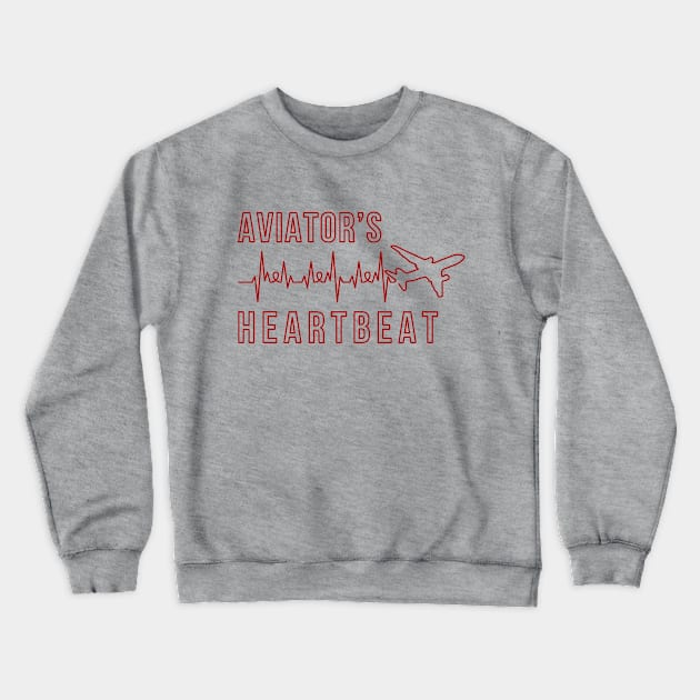 Aviator's Heartbeat Crewneck Sweatshirt by AddictingDesigns